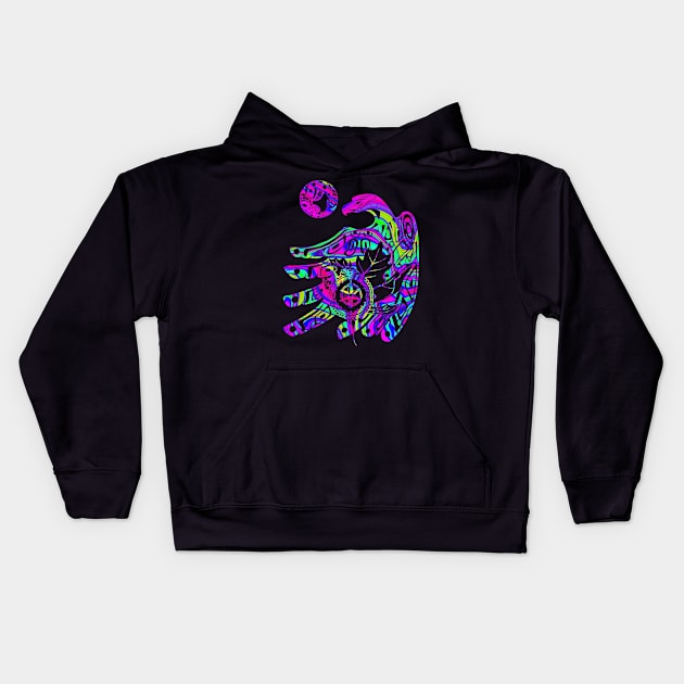 Psychedelic Canadian art Kids Hoodie by Smriti_artwork